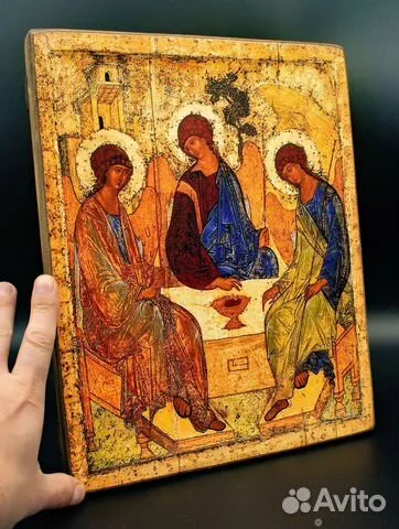 На память: Икона Святая Троица. 36*30 с подставкой