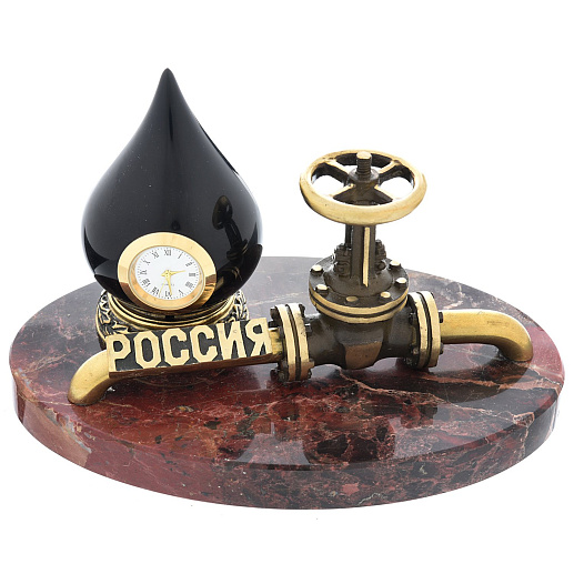 Бронзовый сувенир "Российская нефтяная промышленность" (яшма)