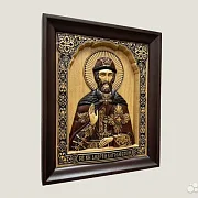 Икона из дерева резная Святой Андрей Боголюбский — необычный подарок — фотография 2