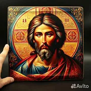 В подарок: Икона "Христос Вседержитель" дерево, ручная работа — фотография 1