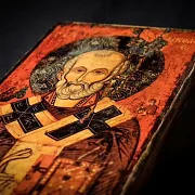 Подарочная св. Николай Чудотворец. Икона. Дерев — фотография 8