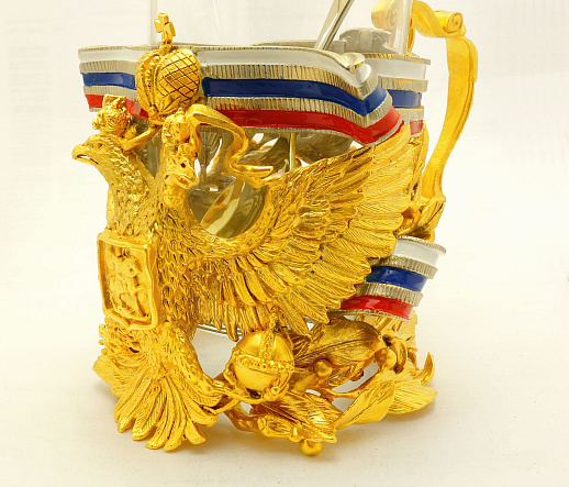 Подстаканник ручной работы "Герб РФ" купить с доставкой Подстаканник ручной работы "Герб РФ"