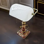Настольная лампа из яшмы с цирконами в подарок — фотография 1