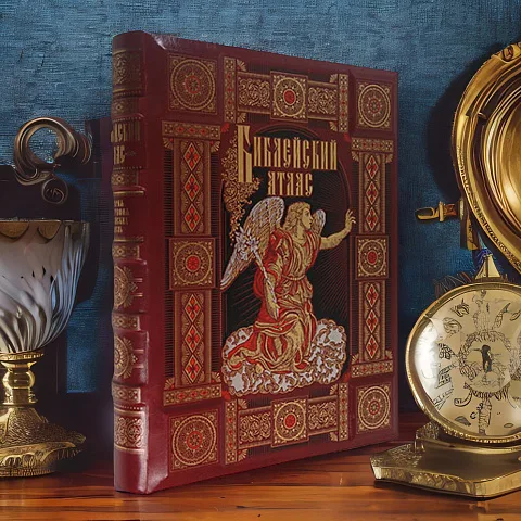 Библейский атлас — книга в кожаном переплёте — оригинальный подарок
