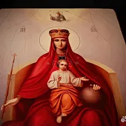 Икона Богоматери "Державная" дерево, ручная работа — необычный подарок — фотография 5
