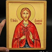 Икона деревянная "Святой Даниил Коринфский" — красивый подарок — фотография 2