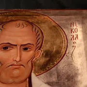 На память: Икона "Свт. Николая" дерево, ручная работа — фотография 6