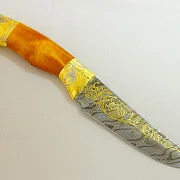 Украшенный дамасский нож №1 — оригинальный подарок — фотография 6