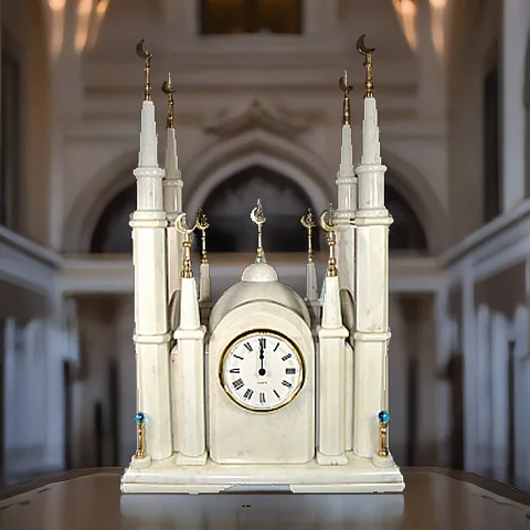 Сувенирные настольные часы «Мечеть» из мрамора в подарок