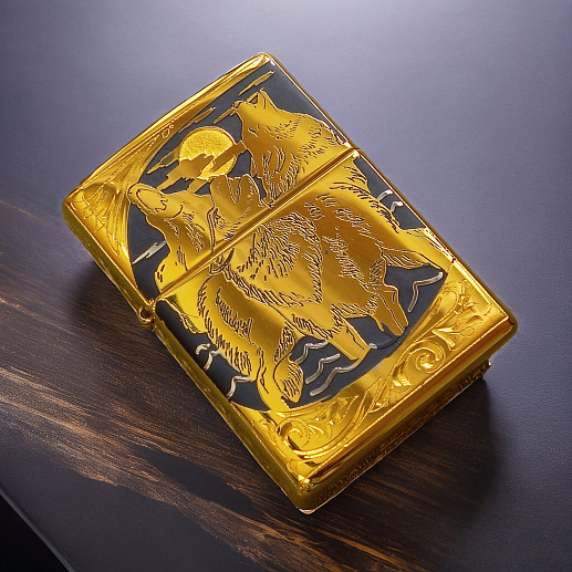 Зажигалка Zippo оригинал "Волки" купить с доставкой Зажигалка Zippo оригинал "Волки"