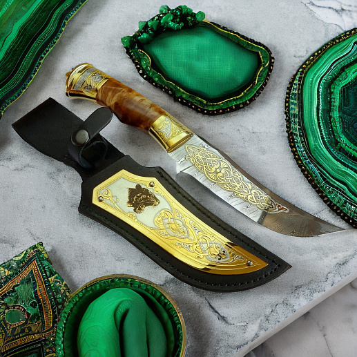 Украшенный нож №6 /дамаск/. Златоуст купить с доставкой Украшенный нож №6 /дамаск/. Златоуст
