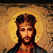 Икона под старину "Христос Вседержитель" — необычный подарок — фотография 3