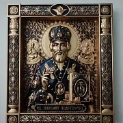 В подарок: Резная Икона из дерева. Святой Николай Чудотворец — фотография 7