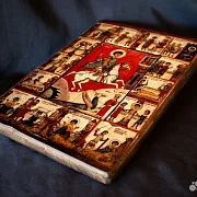 Подарочная икона Чудо Георгия о змие (с клеймами) — фотография 7