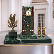 Часы «Погон» с гербом ОКС МВД и подставками — оригинальный подарок — фотография 1