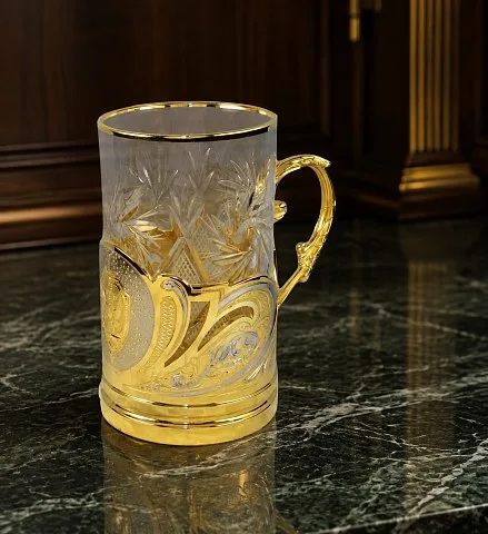 Подарочный златоустовский латунный подстаканник «ФСБ»