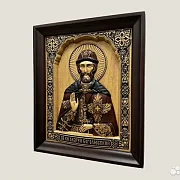 Икона из дерева резная Святой Андрей Боголюбский — необычный подарок — фотография 3