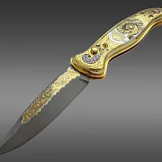 Дамасский складной нож «Глухарь» — оригинальный подарок — фотография 8